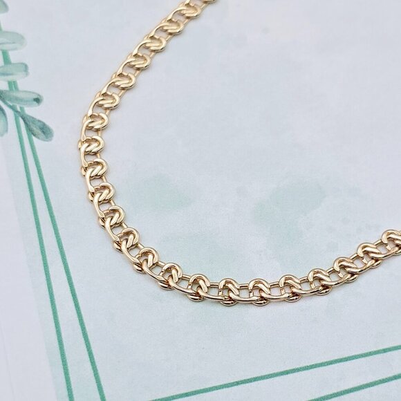 Bold Rose Gold Link Chain Necklace in High Quality Brass - 50cm, XPNL0066 - Picture 11 of 12